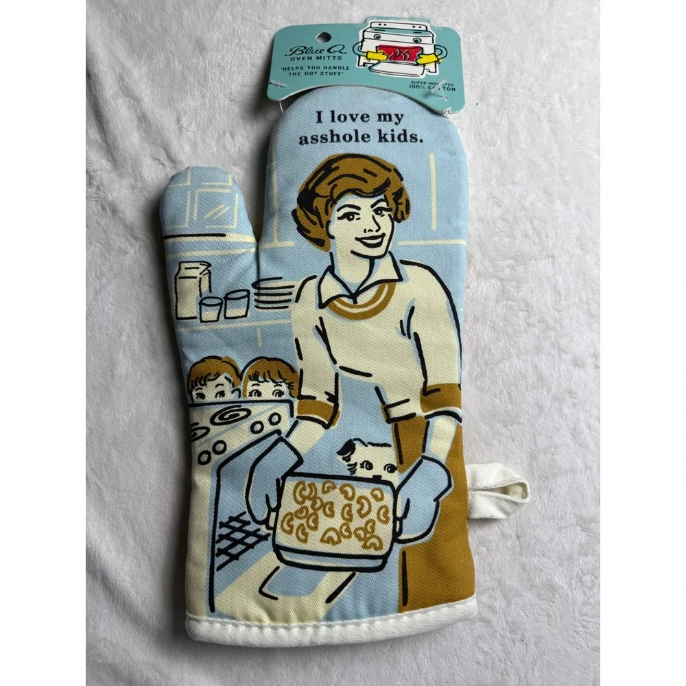 Blue Q I Love My A$$hole Kids Oven Mitt Retro Funny Sarcastic Mom Gift New